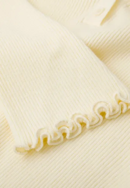 V Neck Button Front Ribbed Knit Sweater