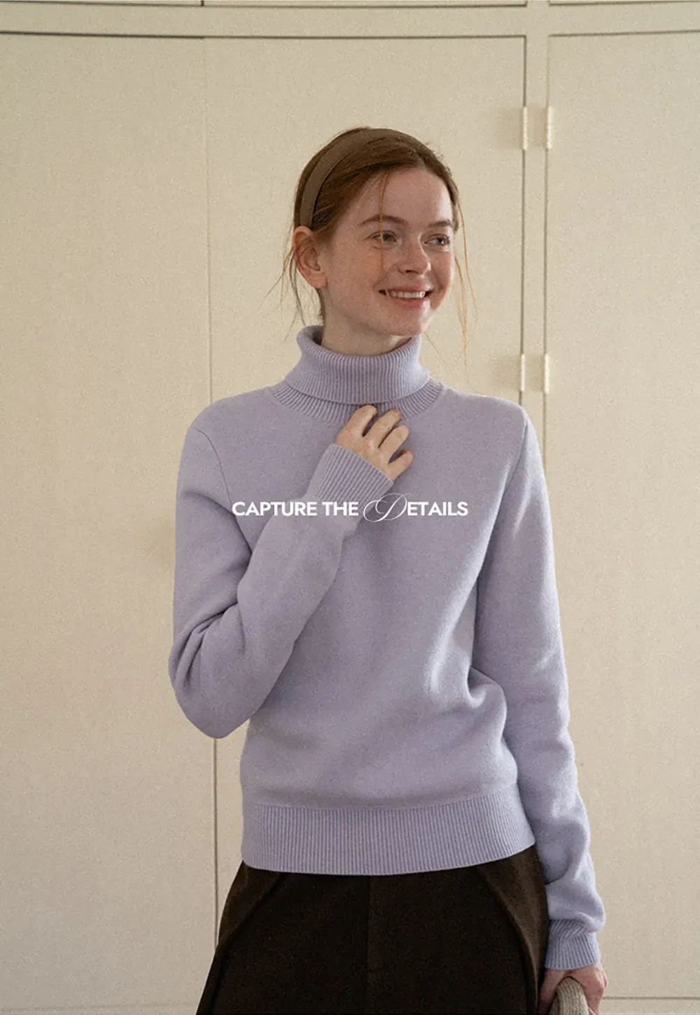 High Neck Ribbed Knit Sweater
