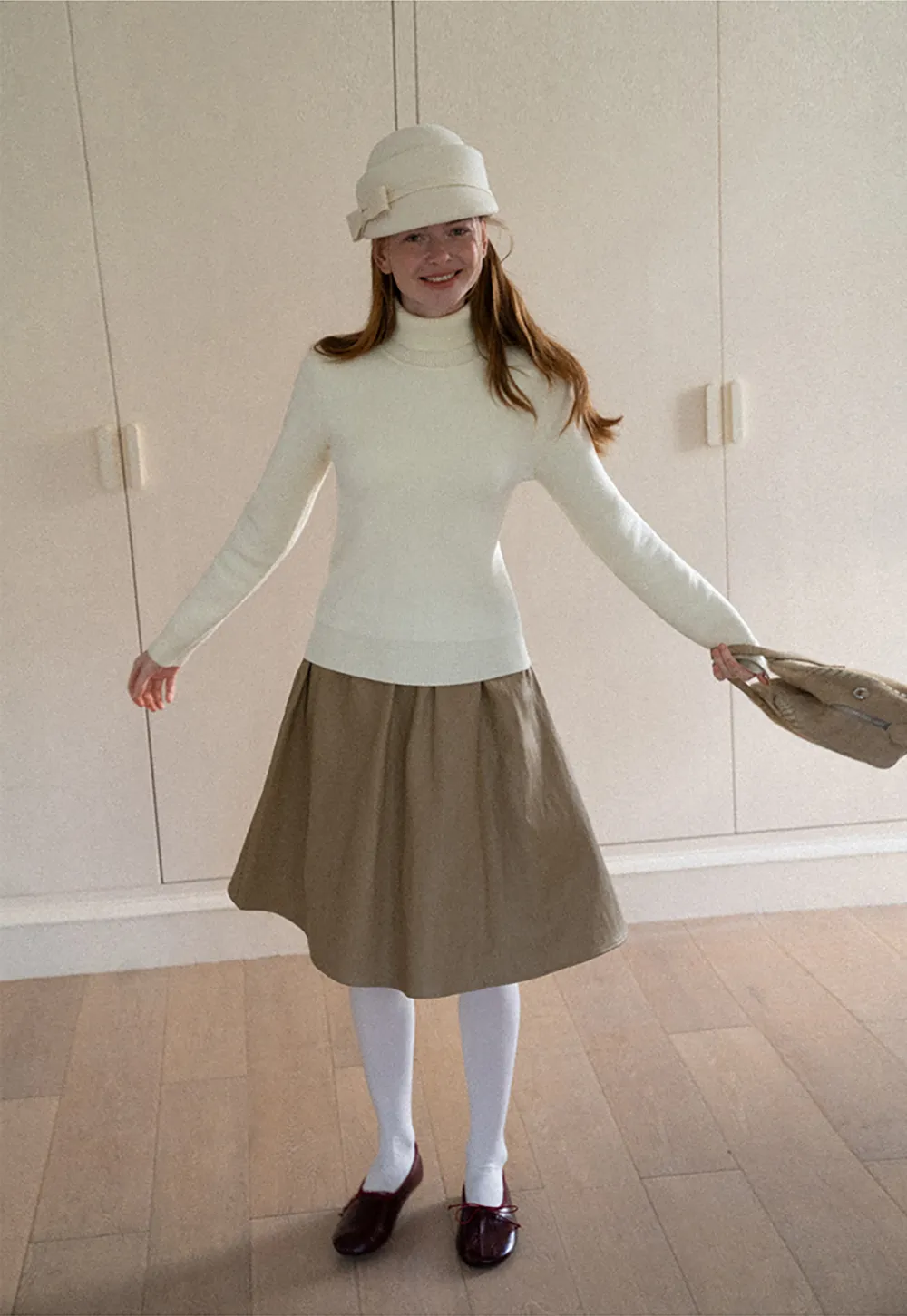 High Neck Ribbed Knit Sweater