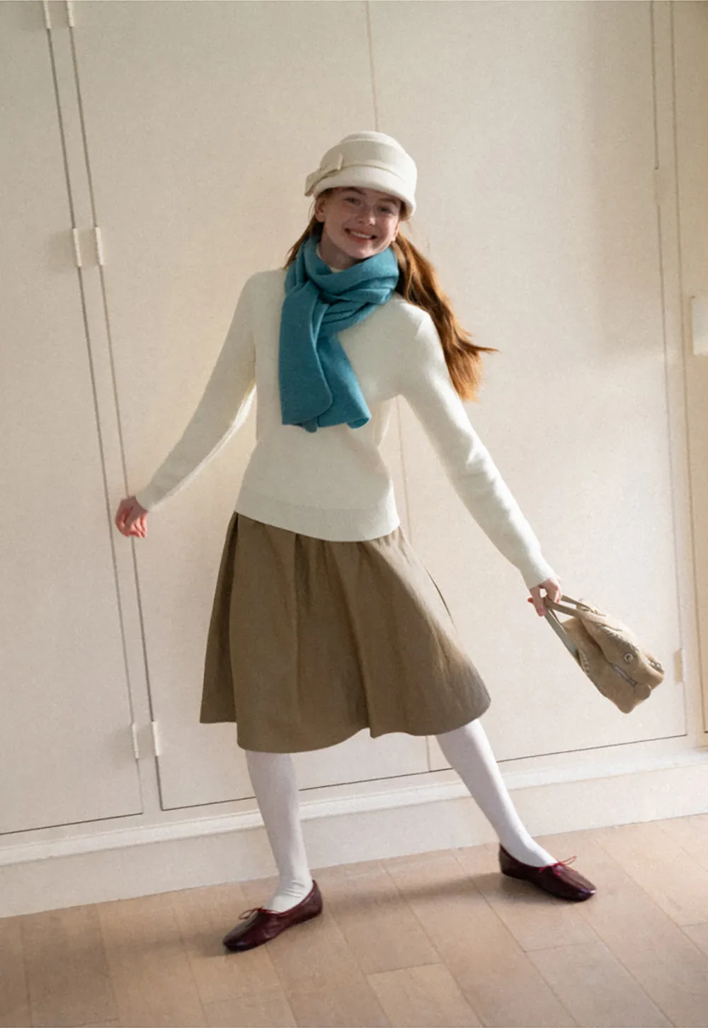 High Neck Ribbed Knit Sweater