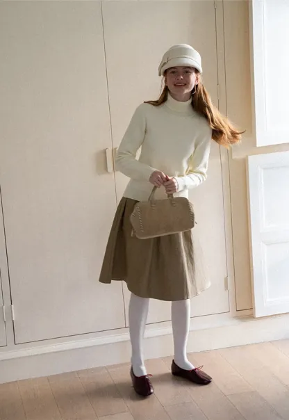 High Neck Ribbed Knit Sweater