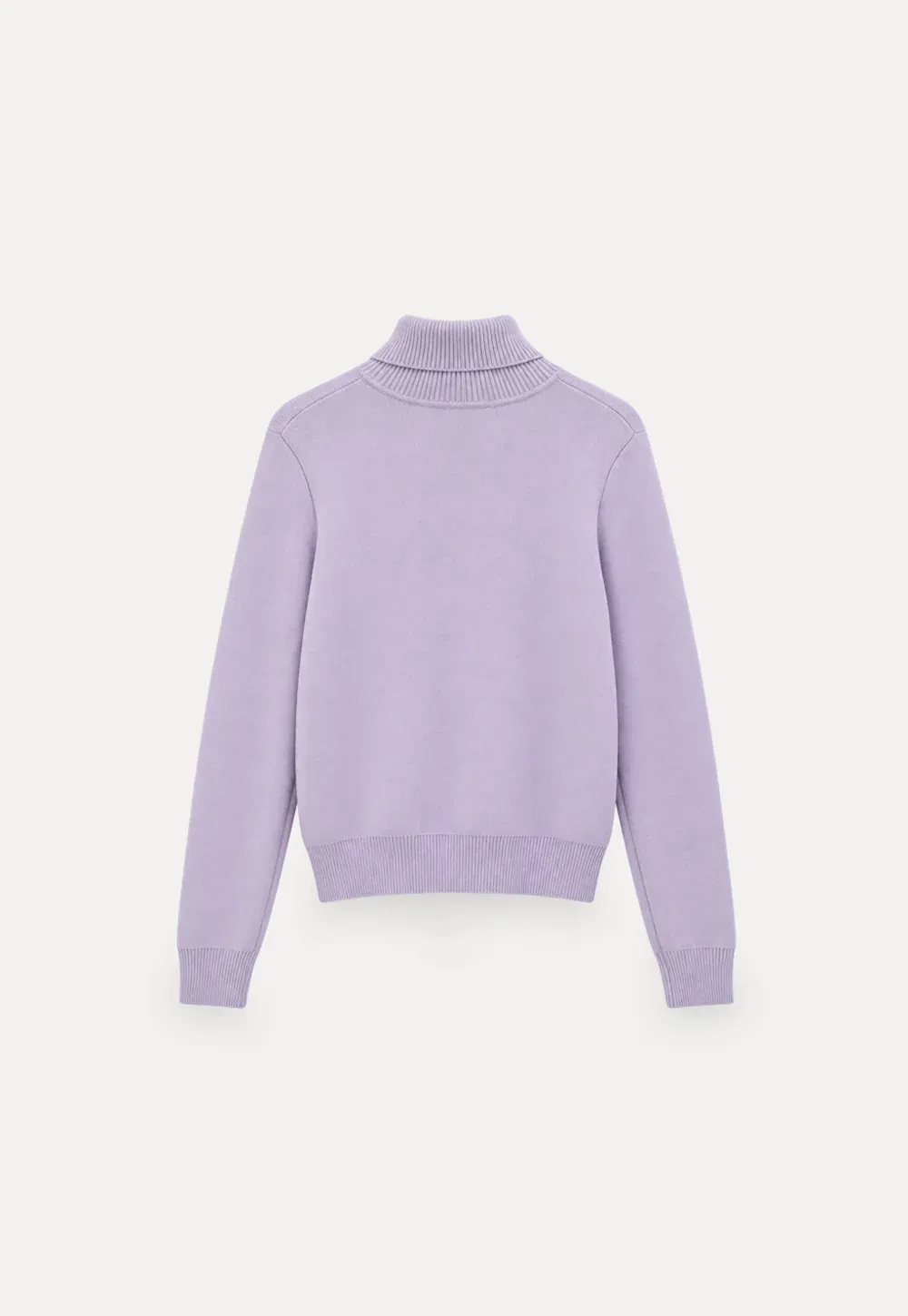 High Neck Ribbed Knit Sweater