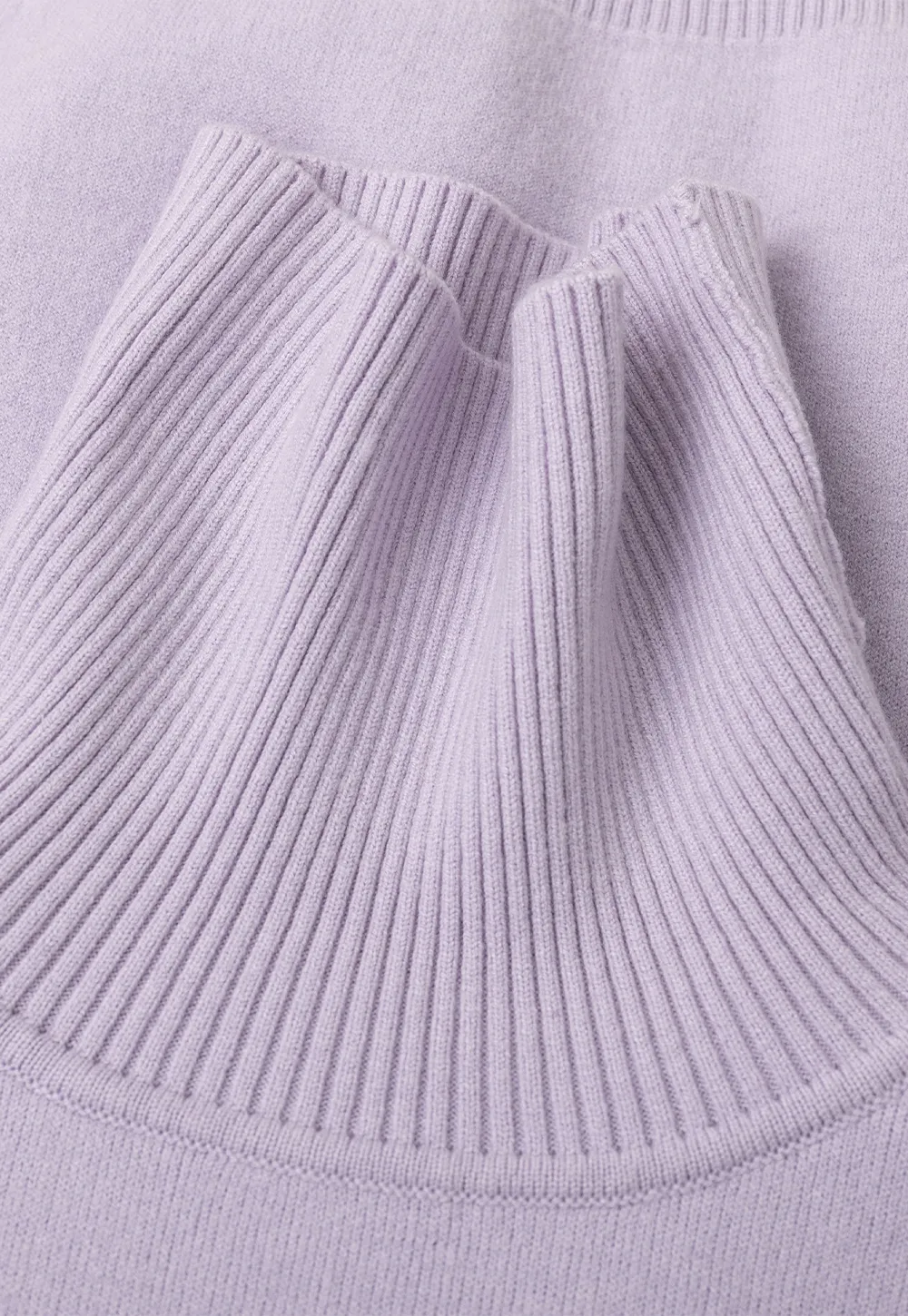 High Neck Ribbed Knit Sweater