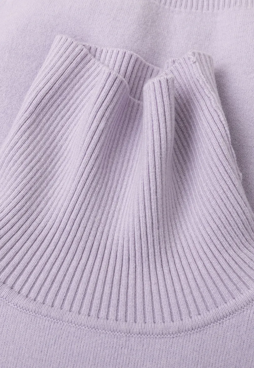 High Neck Ribbed Knit Sweater