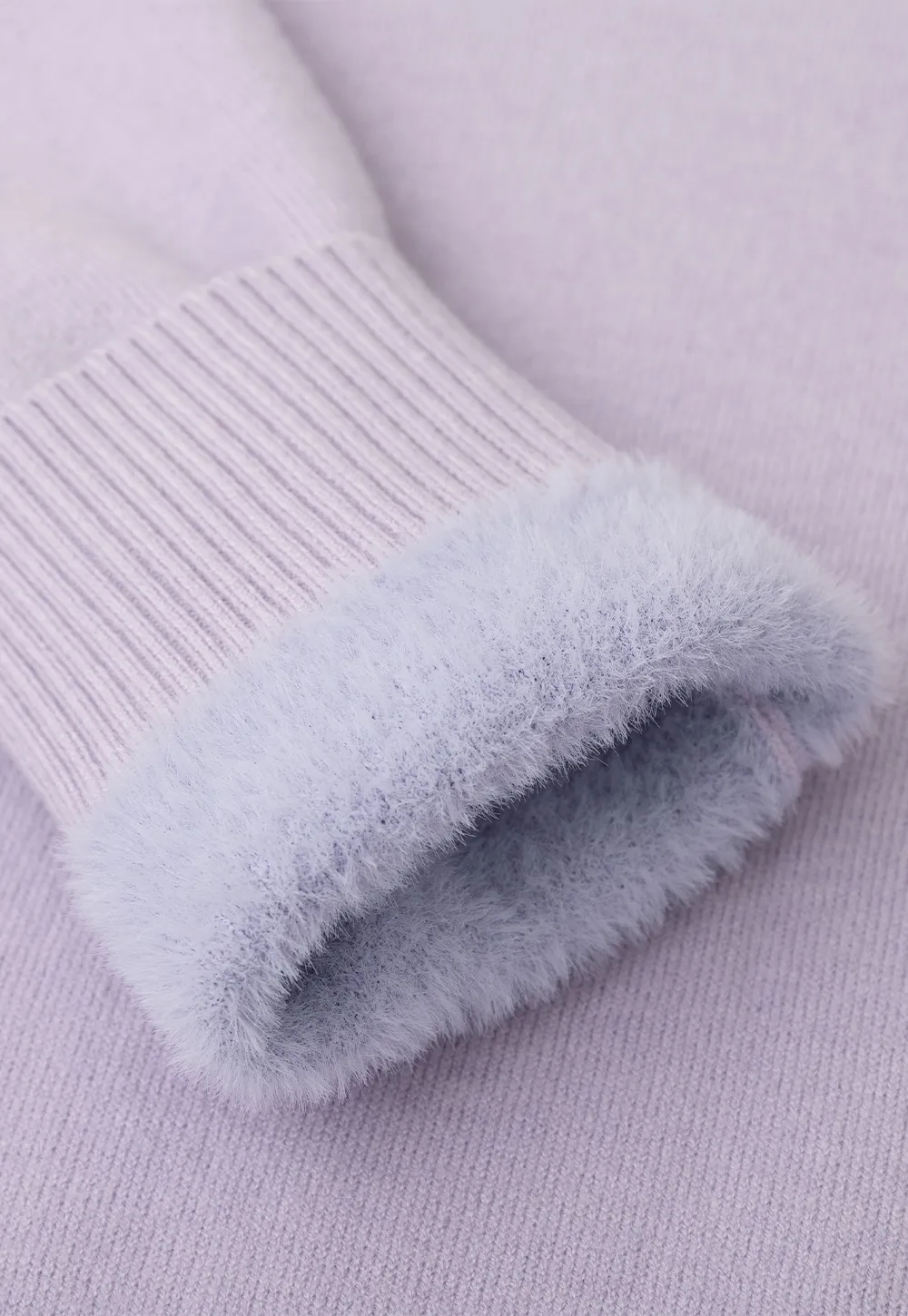 High Neck Ribbed Knit Sweater