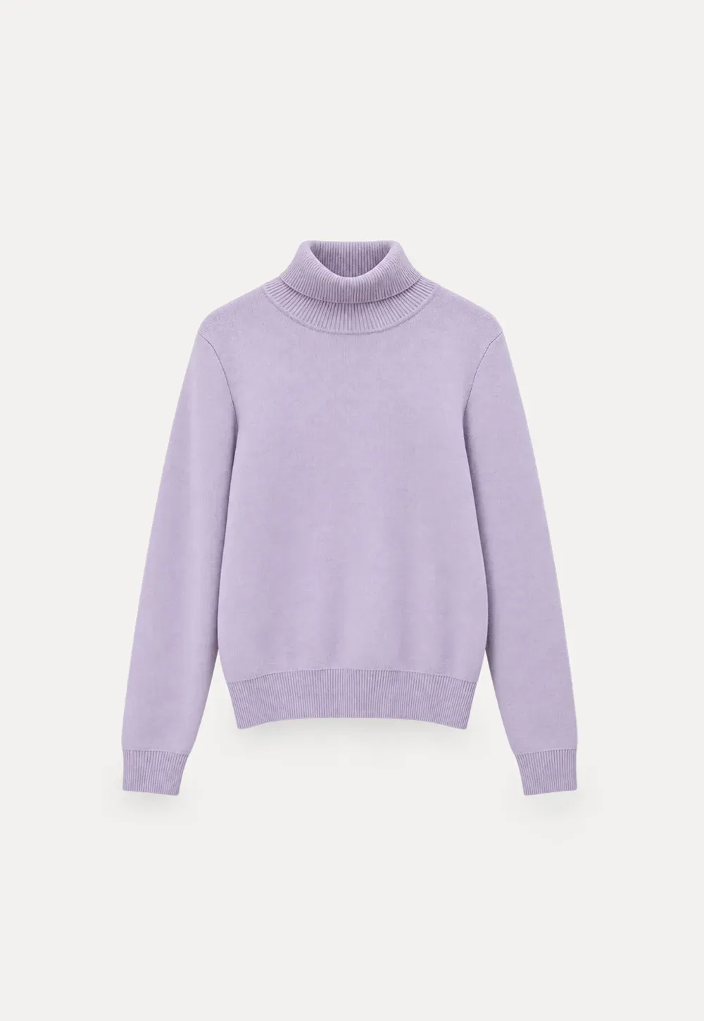 High Neck Ribbed Knit Sweater