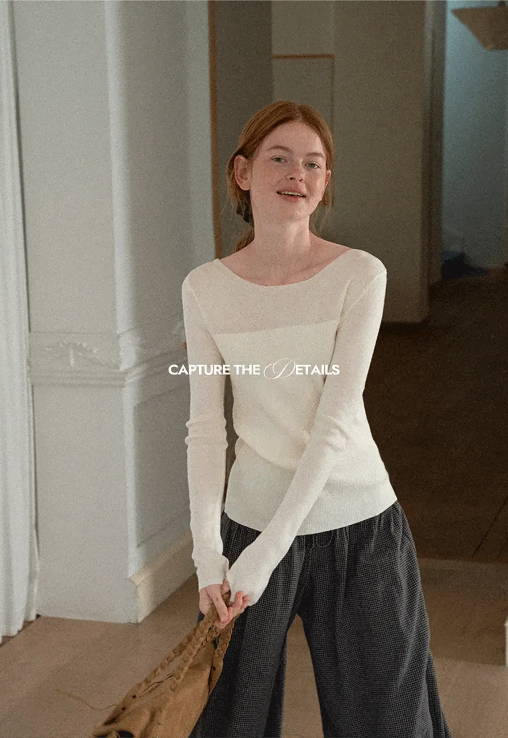 Square Neck Long Sleeve Knit Sweater