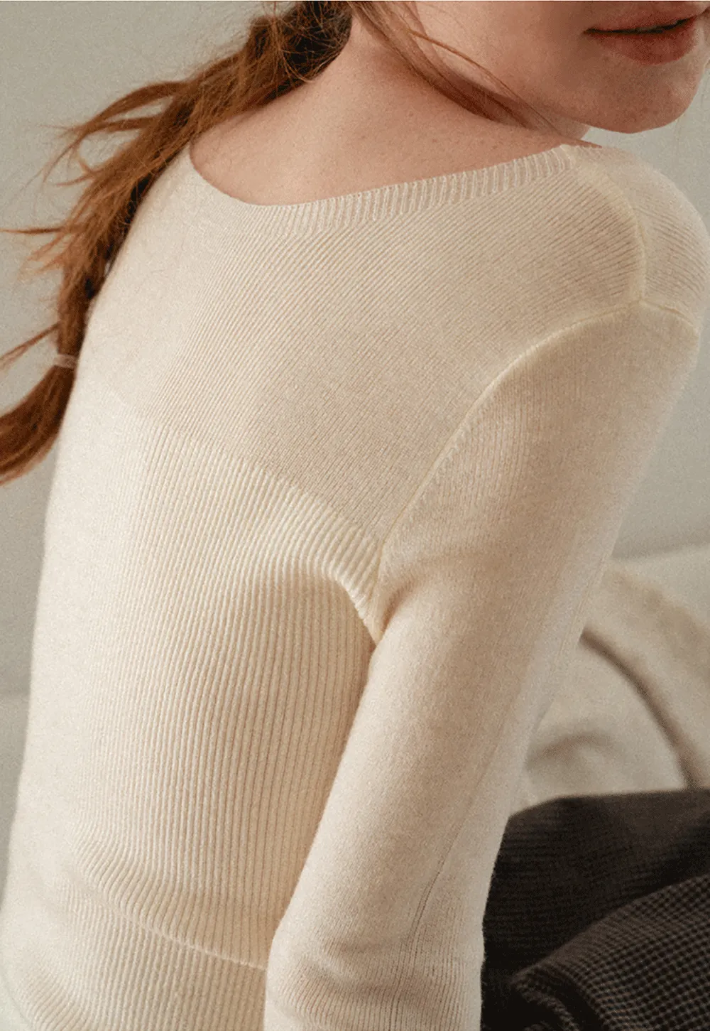Square Neck Long Sleeve Knit Sweater