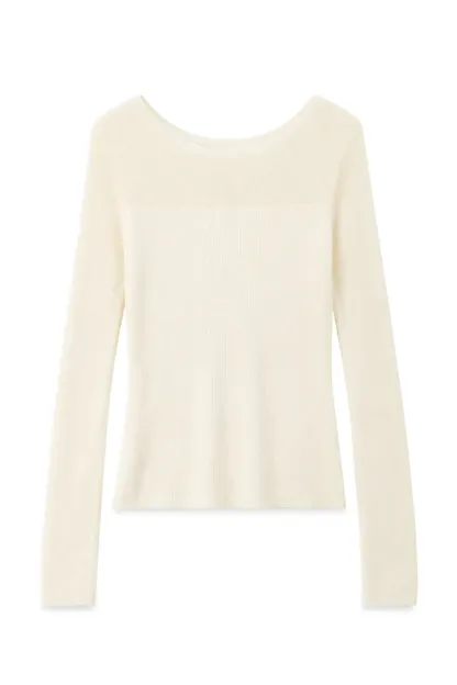 Square Neck Long Sleeve Knit Sweater