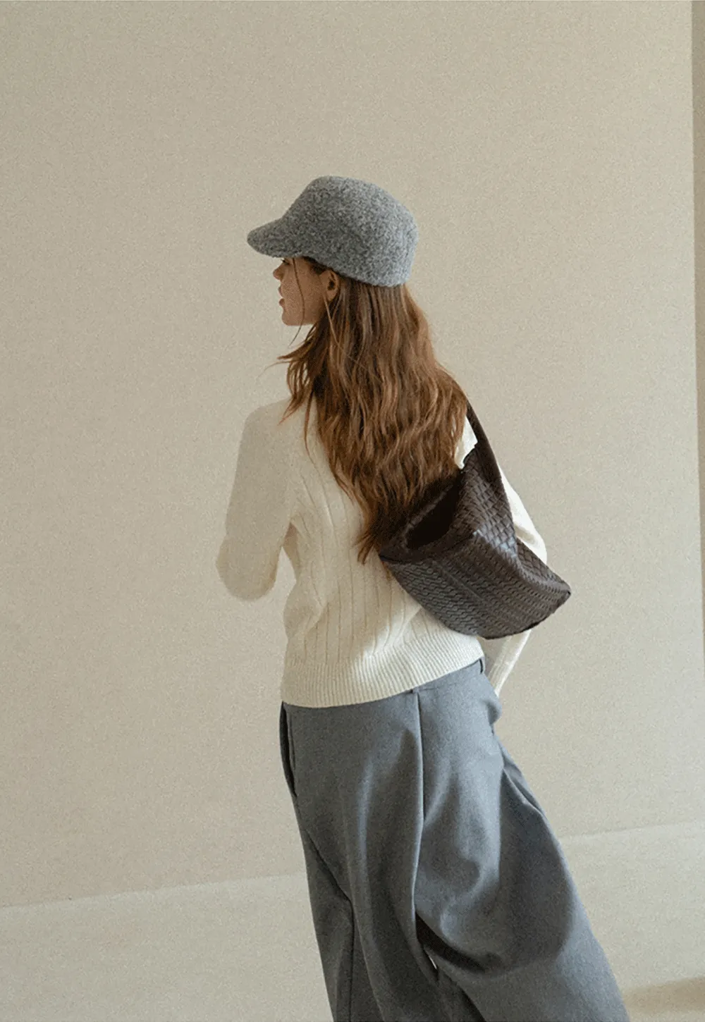 Ribbed Knit Turtleneck Woolen Sweater