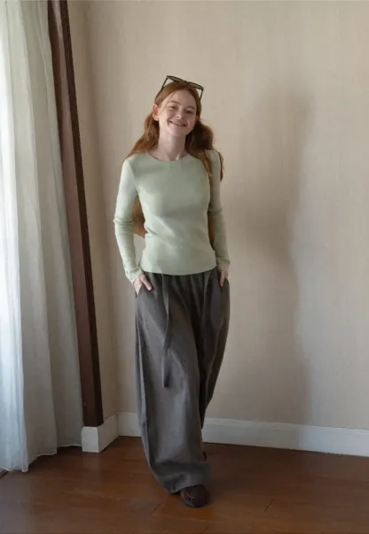Fine Ribbed Knit Sweater