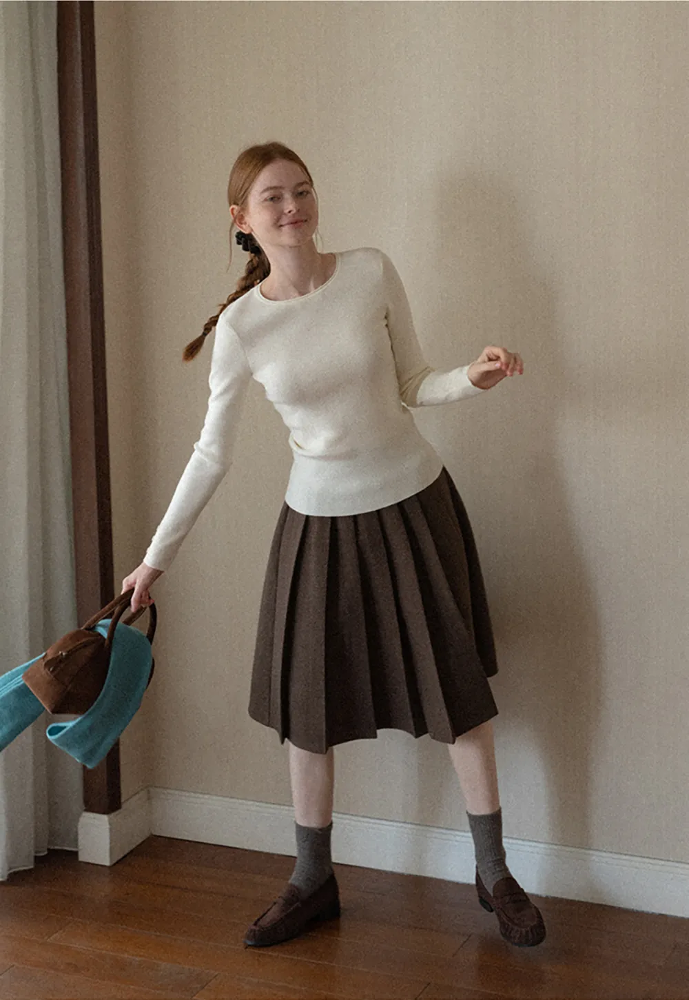 Fine Ribbed Knit Sweater