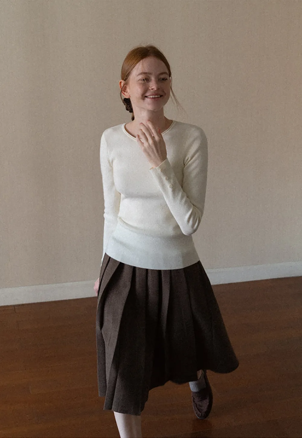 Fine Ribbed Knit Sweater