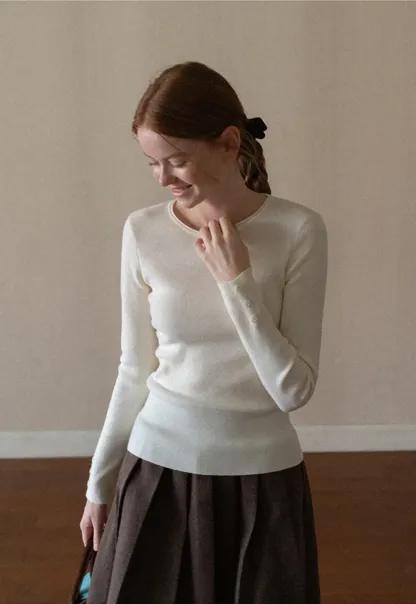 Fine Ribbed Knit Sweater