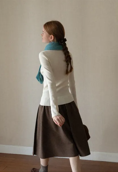 Fine Ribbed Knit Sweater