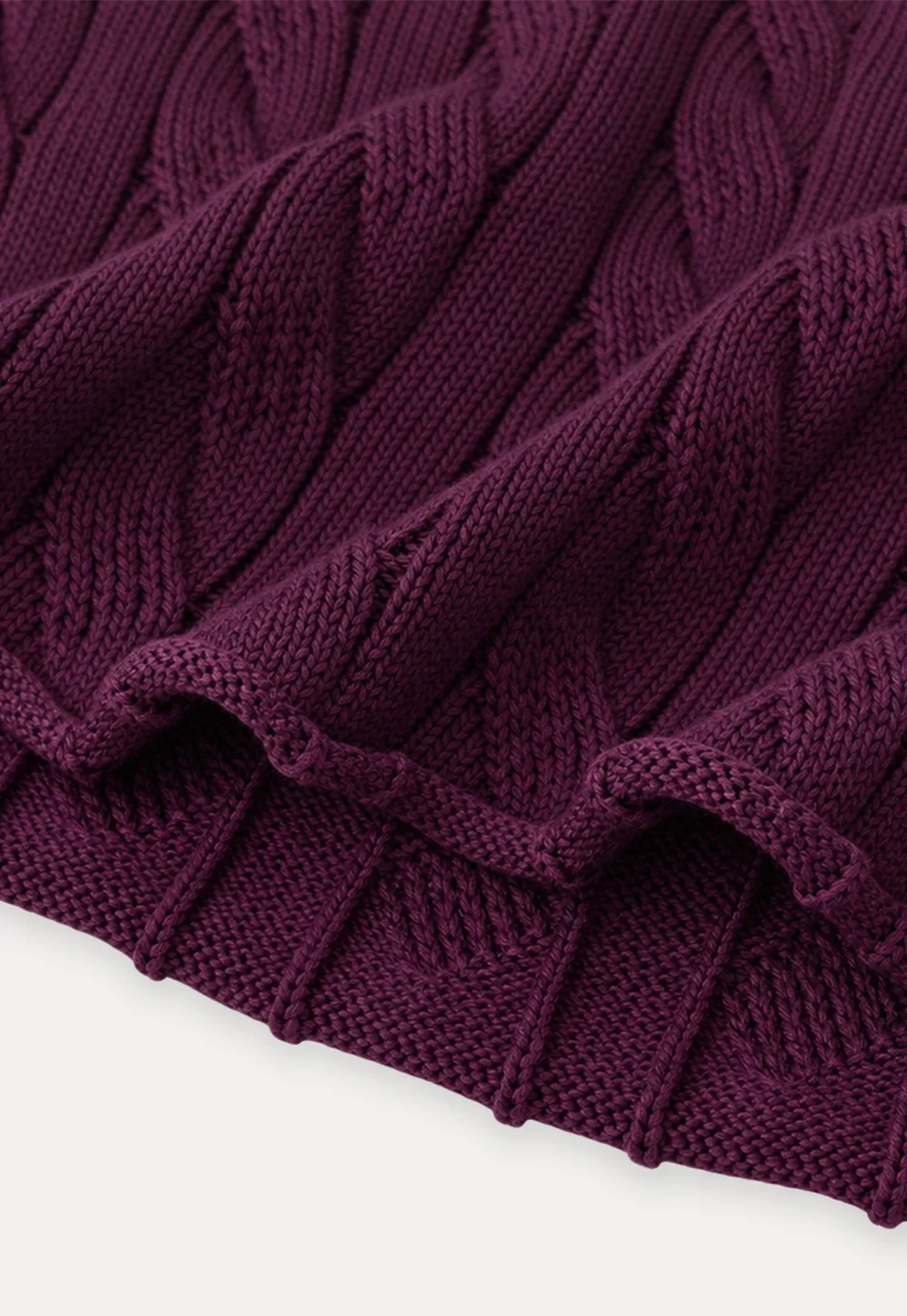 Cable Knit V Neck Long Sleeve Woolen Knit Sweater