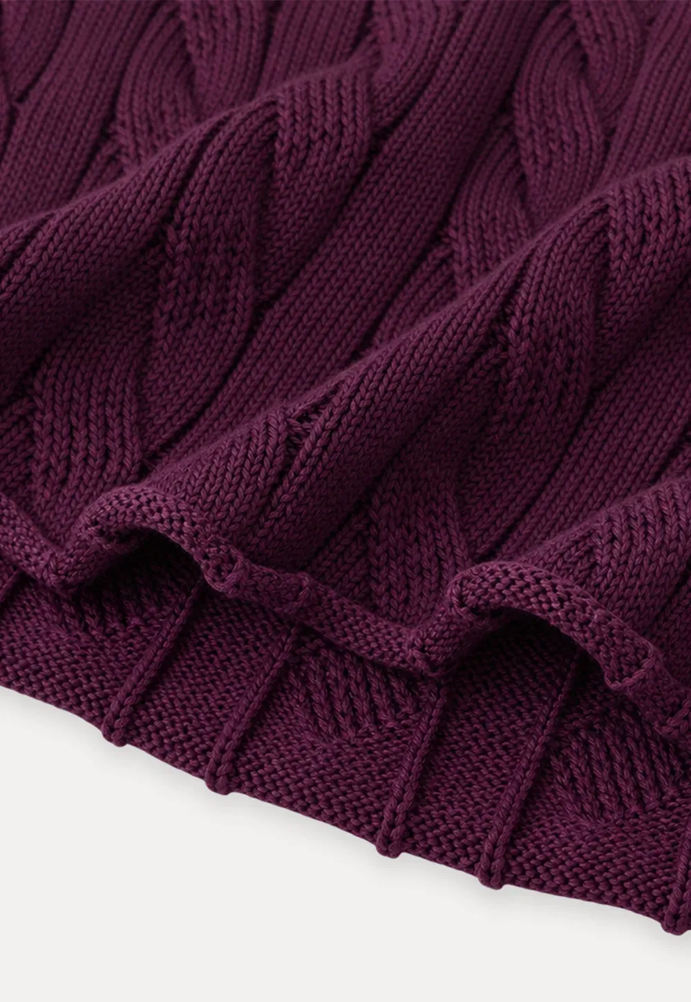 Cable Knit V Neck Long Sleeve Woolen Knit Sweater