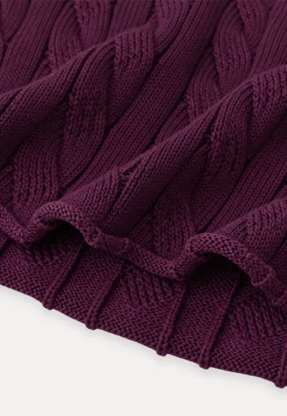 Cable Knit V Neck Long Sleeve Woolen Knit Sweater