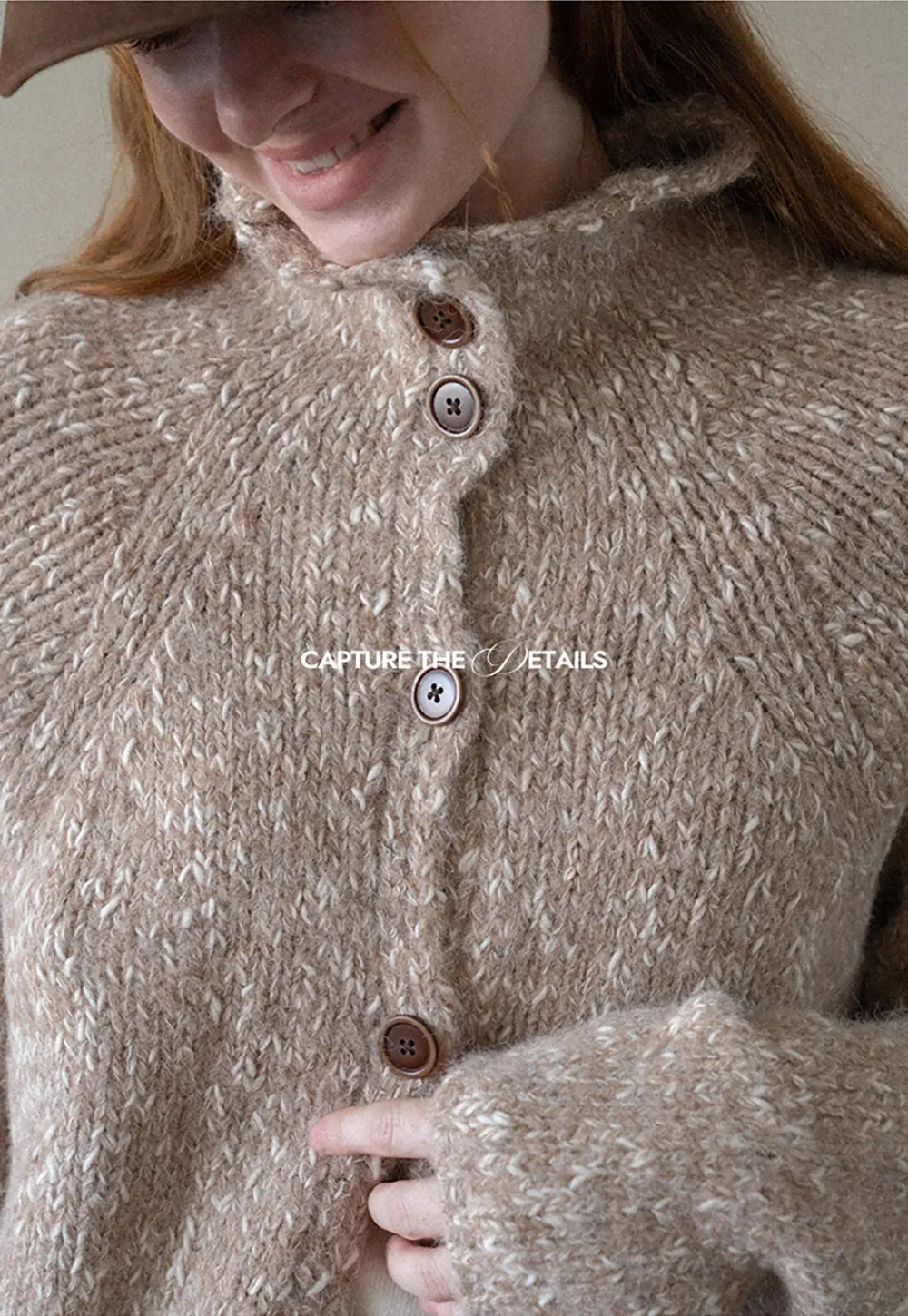 High Collar Button Front Knit Sweater