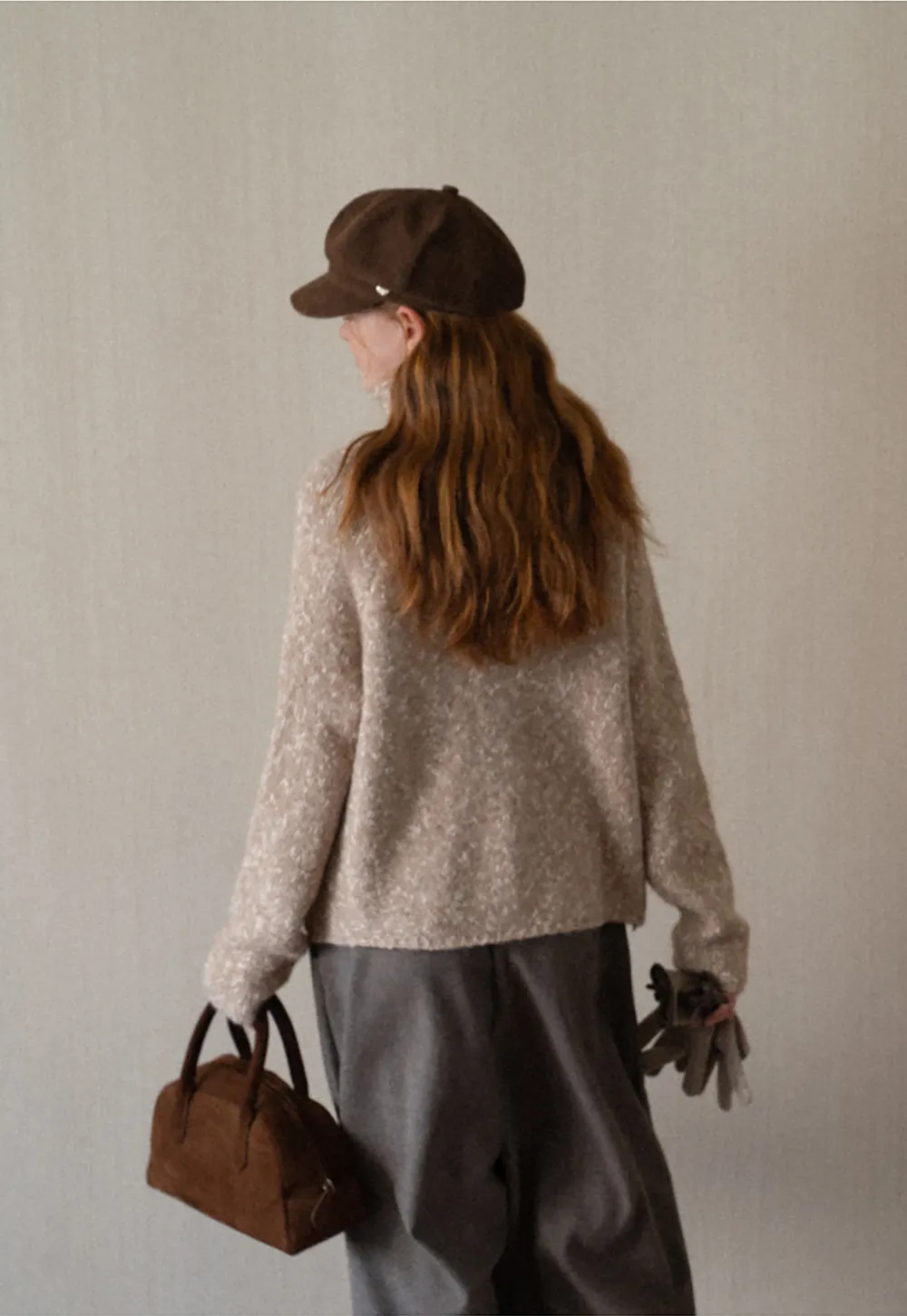 High Collar Button Front Knit Sweater