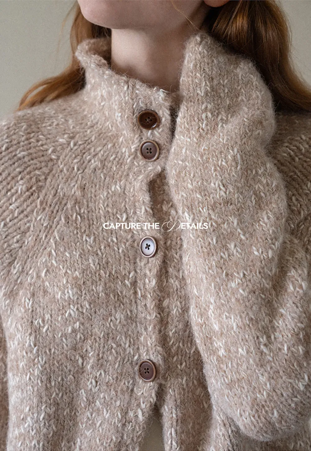 High Collar Button Front Knit Sweater