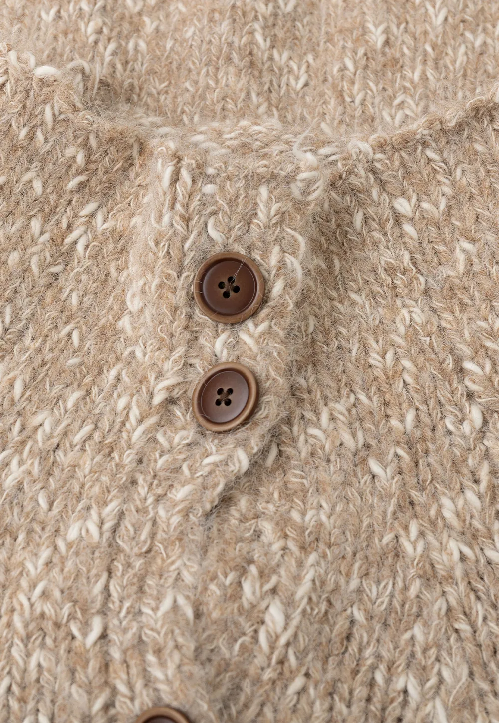 High Collar Button Front Knit Sweater