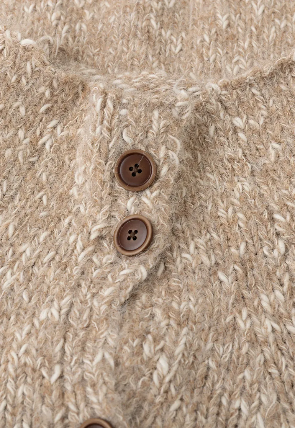 High Collar Button Front Knit Sweater
