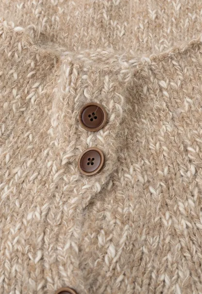 High Collar Button Front Knit Sweater