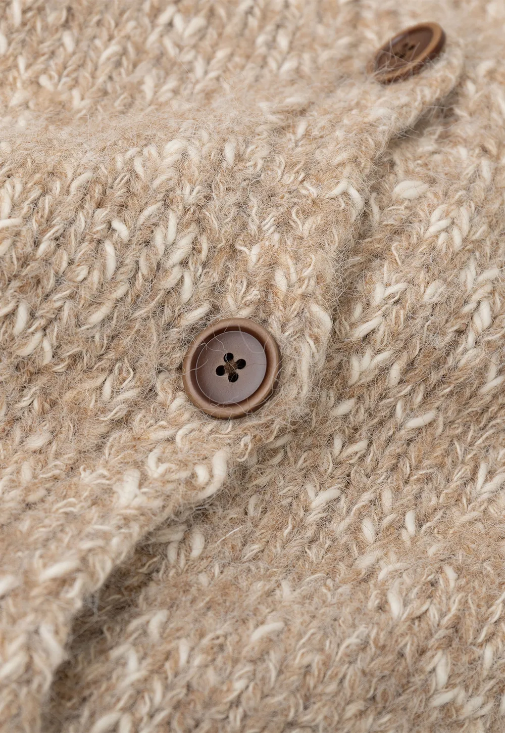 High Collar Button Front Knit Sweater