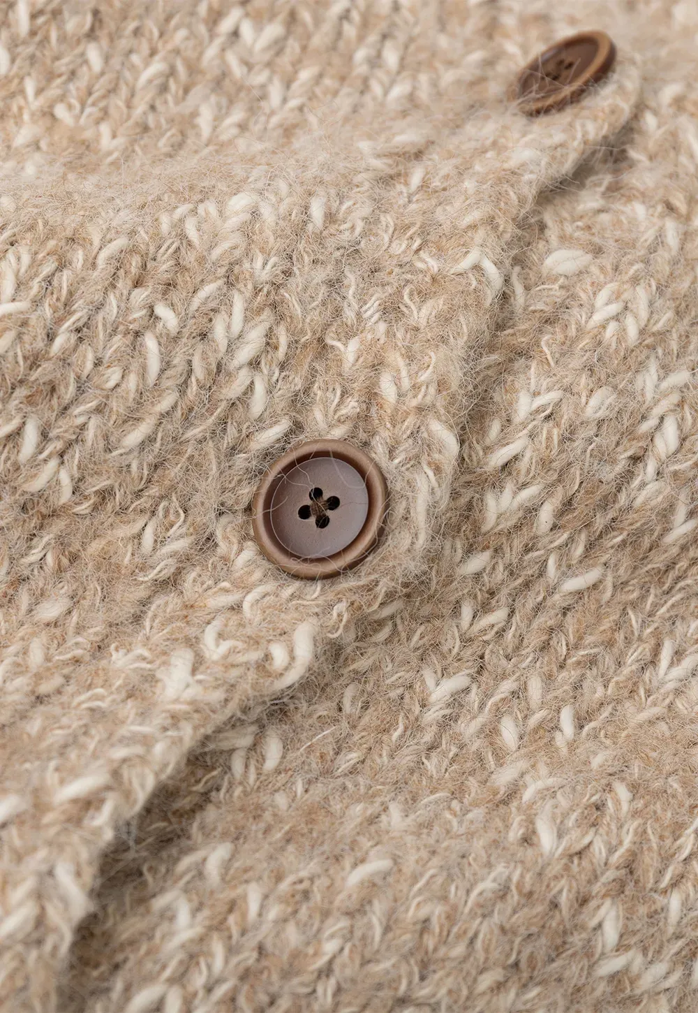 High Collar Button Front Knit Sweater