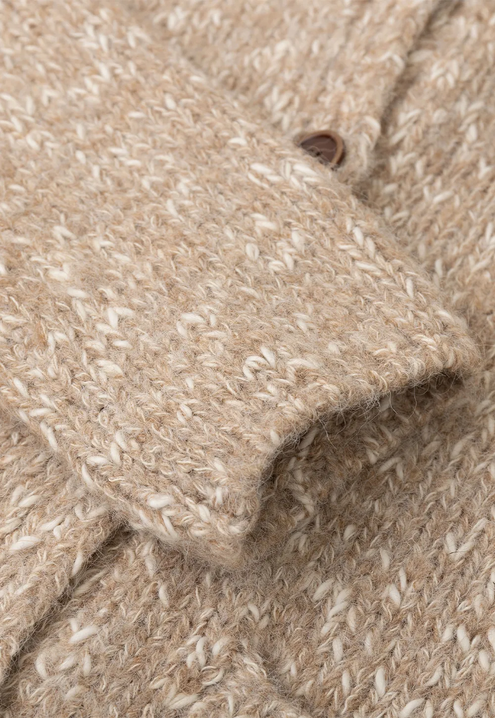 High Collar Button Front Knit Sweater