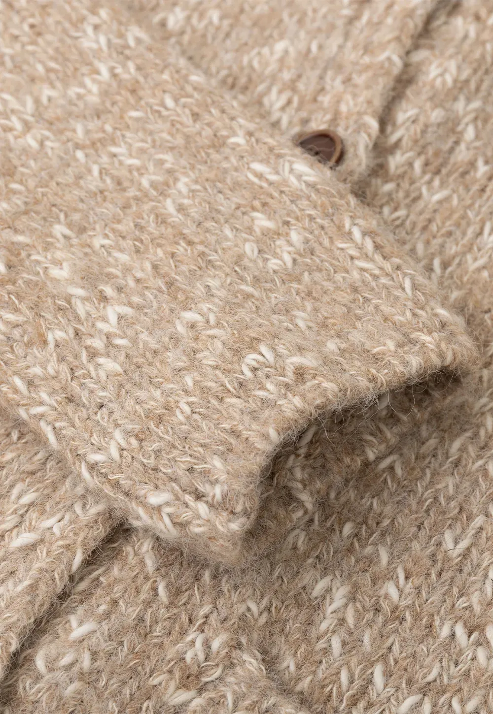 High Collar Button Front Knit Sweater