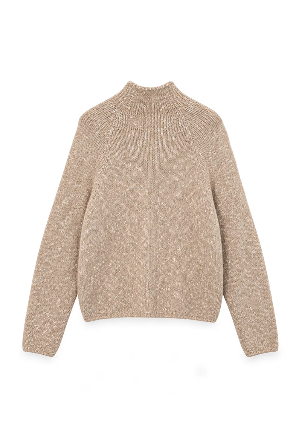 High Collar Button Front Knit Sweater