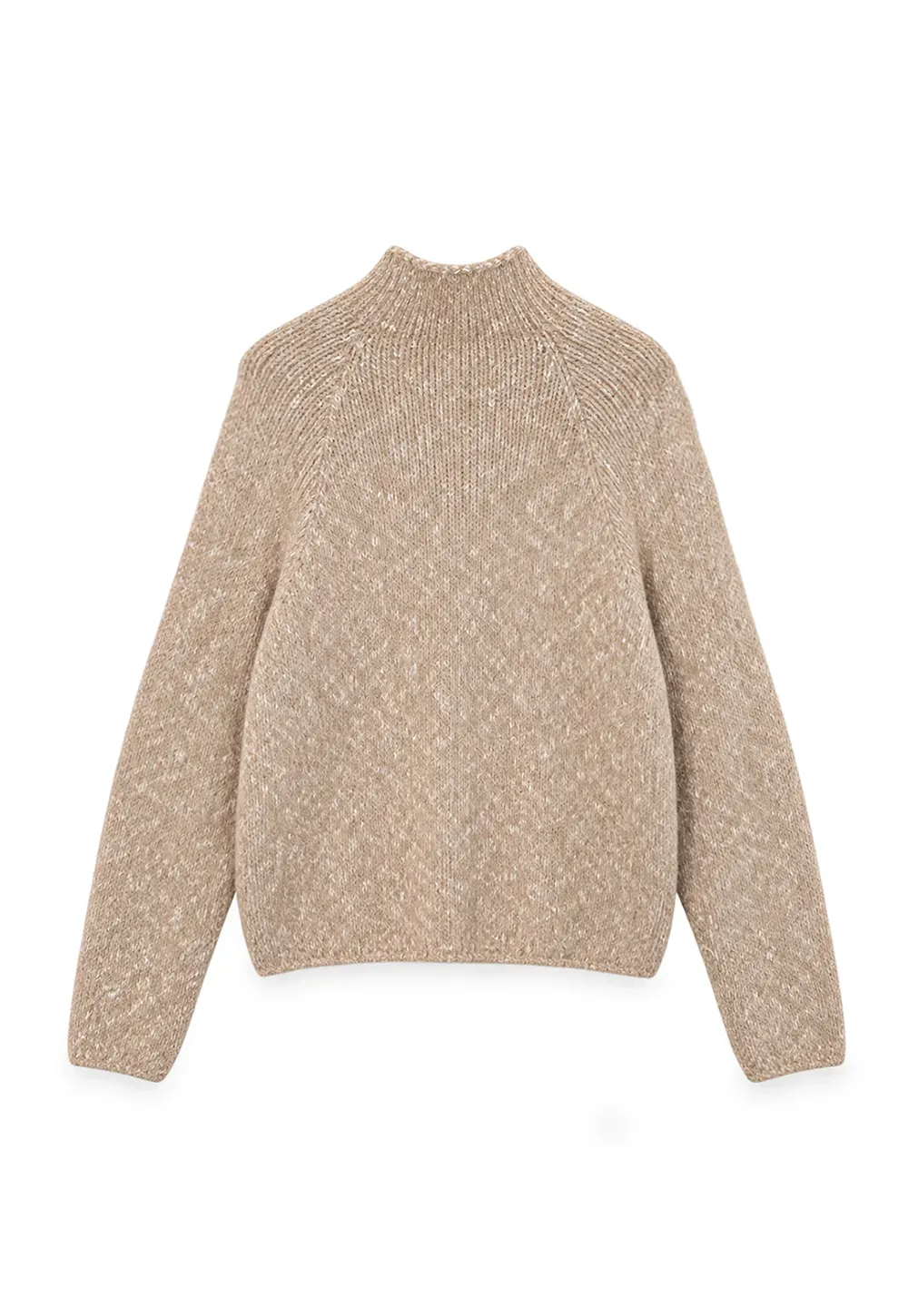 High Collar Button Front Knit Sweater