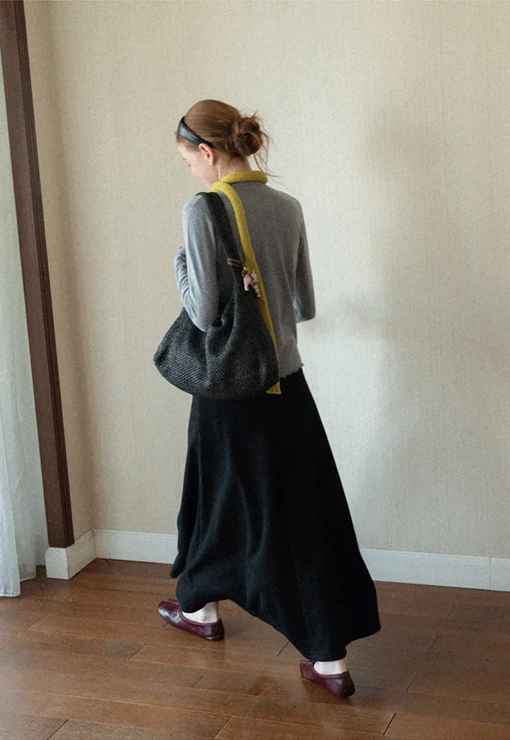 Scalloped Trim High Neck Long Sleeve Knit Sweater