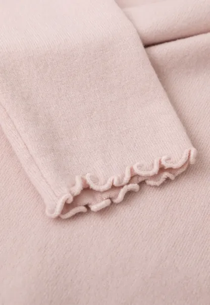 Scalloped Trim High Neck Long Sleeve Knit Sweater