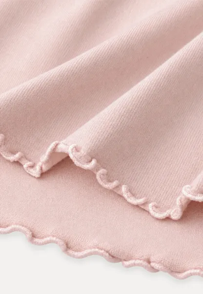 Scalloped Trim High Neck Long Sleeve Knit Sweater