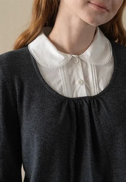 Peter Pan Collar Woolen Knit Sweater