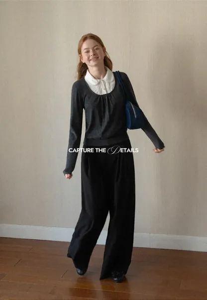Peter Pan Collar Woolen Knit Sweater
