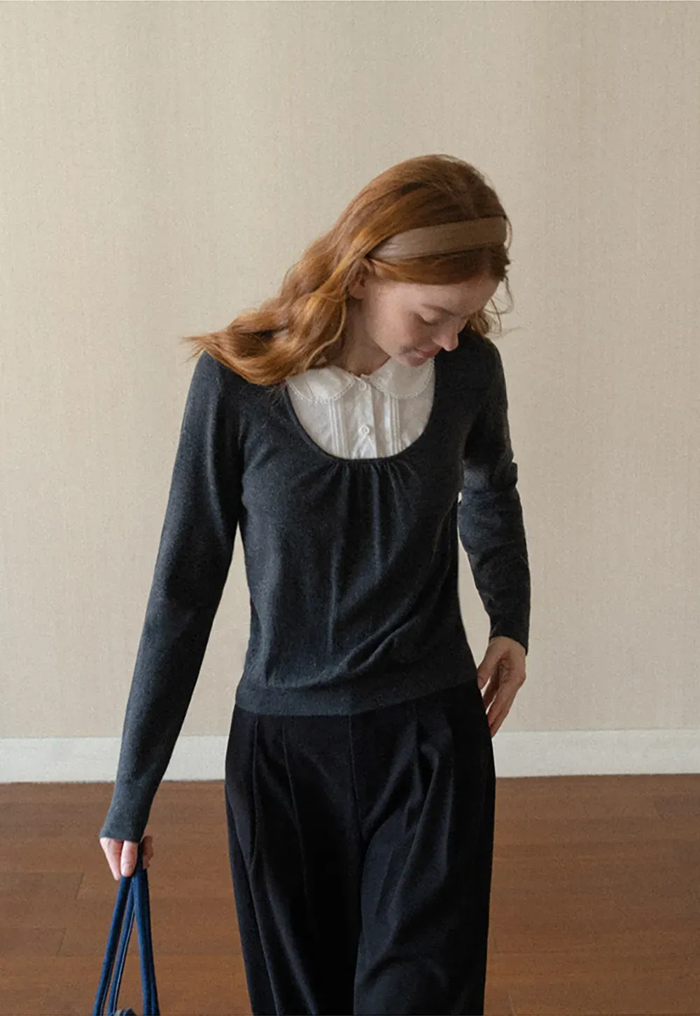 Peter Pan Collar Woolen Knit Sweater