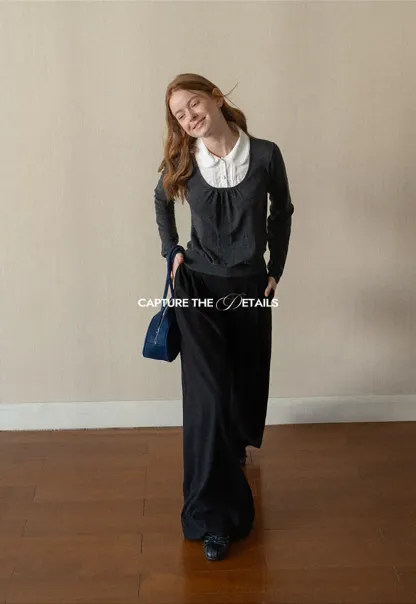 Peter Pan Collar Woolen Knit Sweater