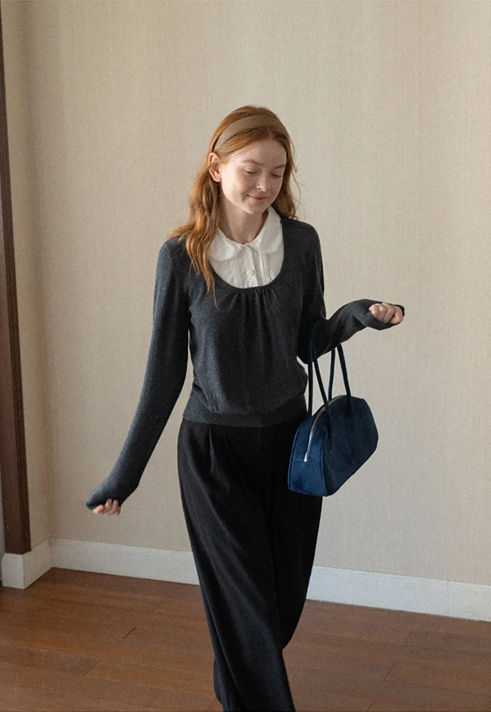 Peter Pan Collar Woolen Knit Sweater
