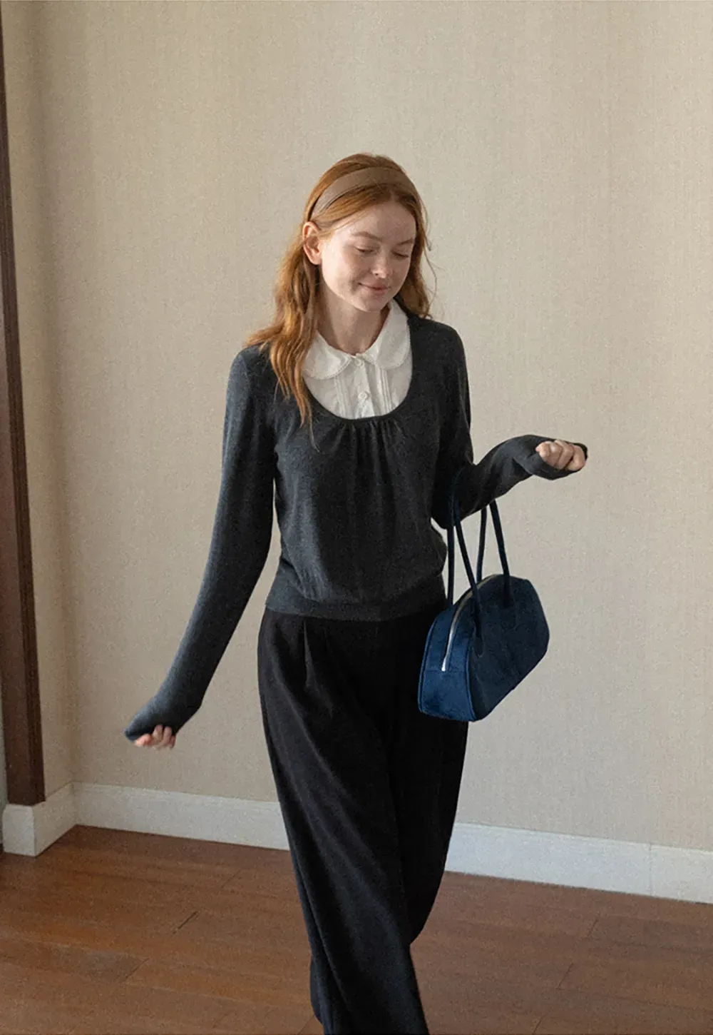 Peter Pan Collar Woolen Knit Sweater
