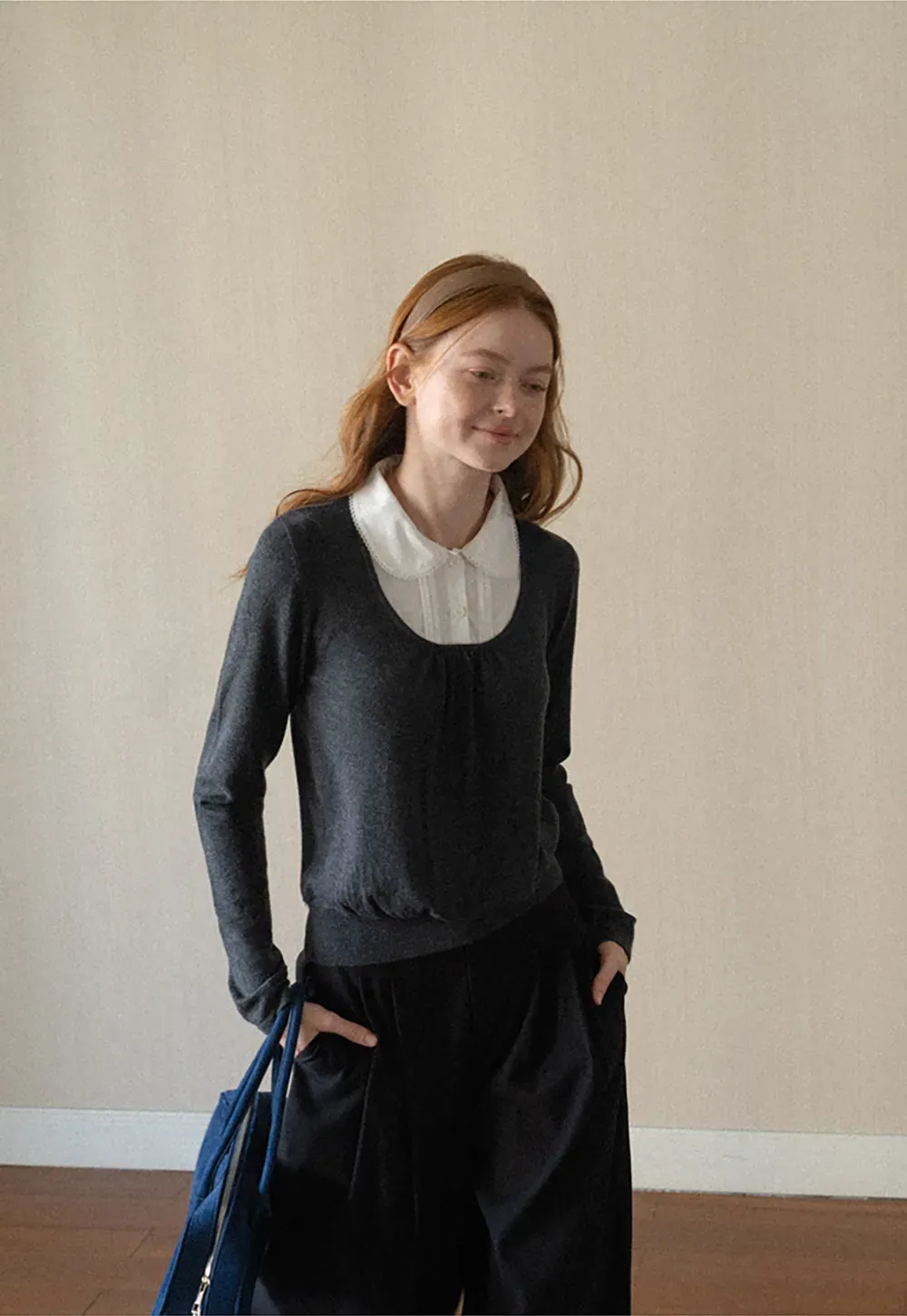 Peter Pan Collar Woolen Knit Sweater