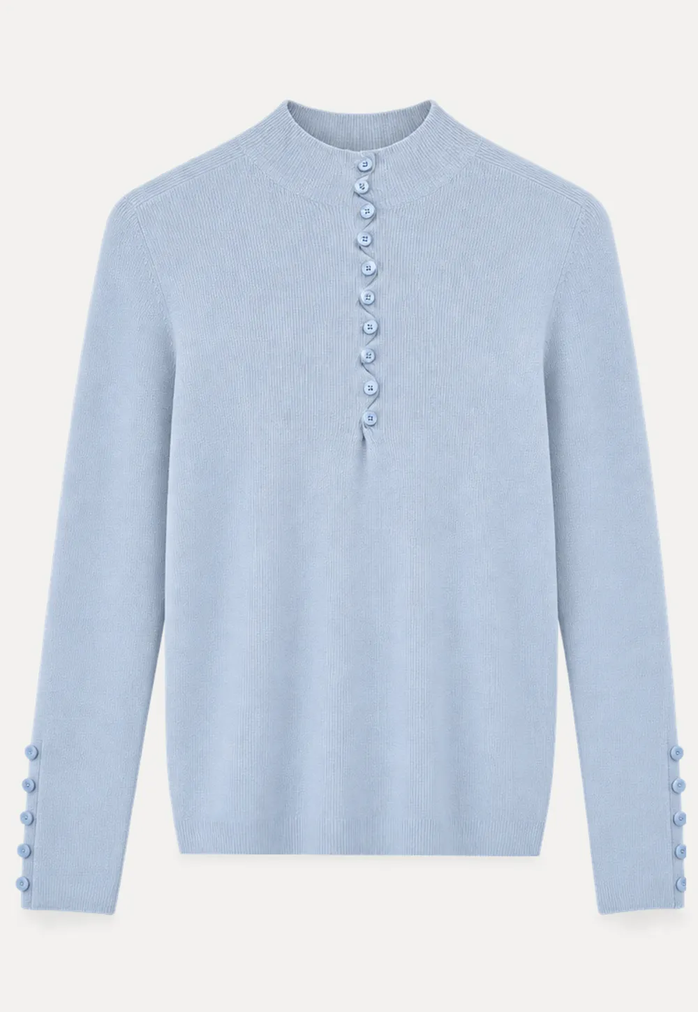 Button Detail Ribbed Knit Sweater