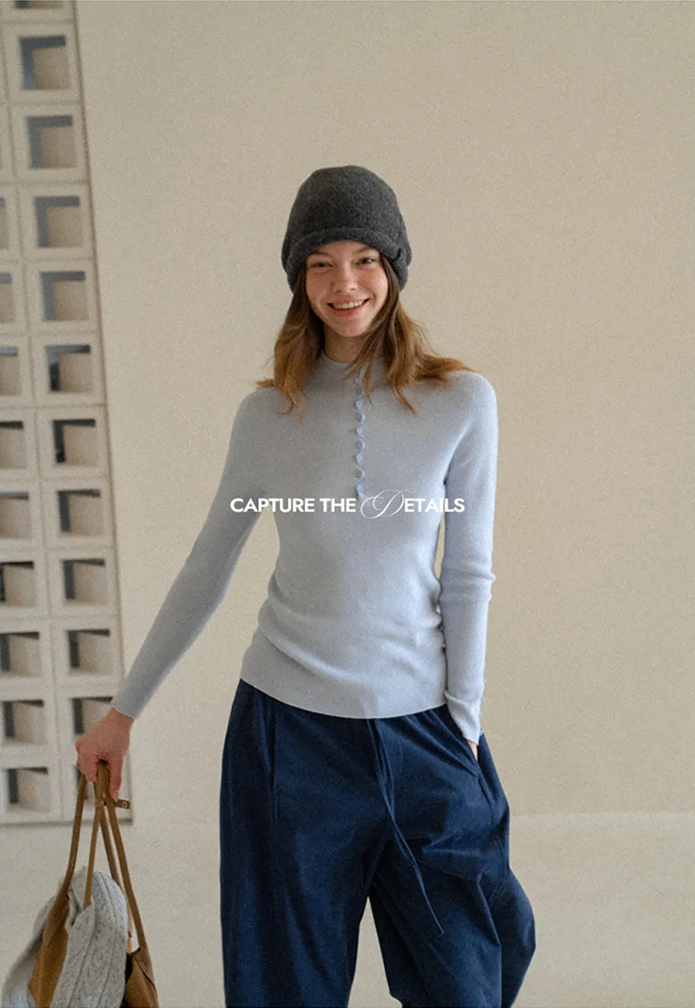Button Detail Ribbed Knit Sweater
