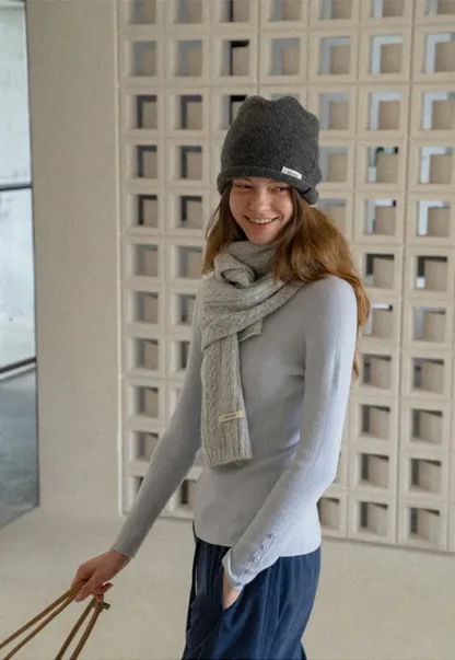 Button Detail Ribbed Knit Sweater