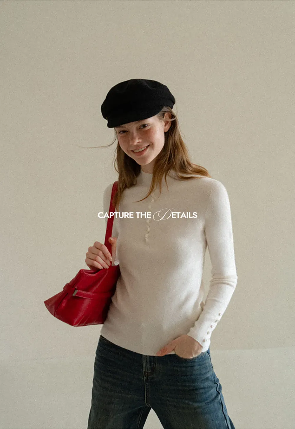 Button Detail Ribbed Knit Sweater
