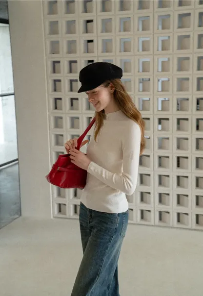 Button Detail Ribbed Knit Sweater