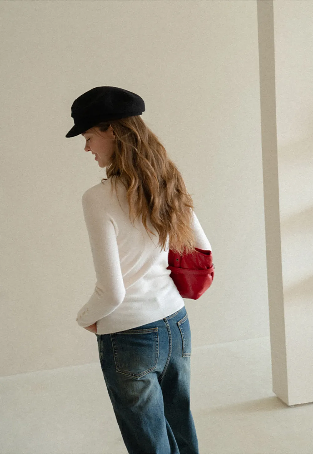 Button Detail Ribbed Knit Sweater